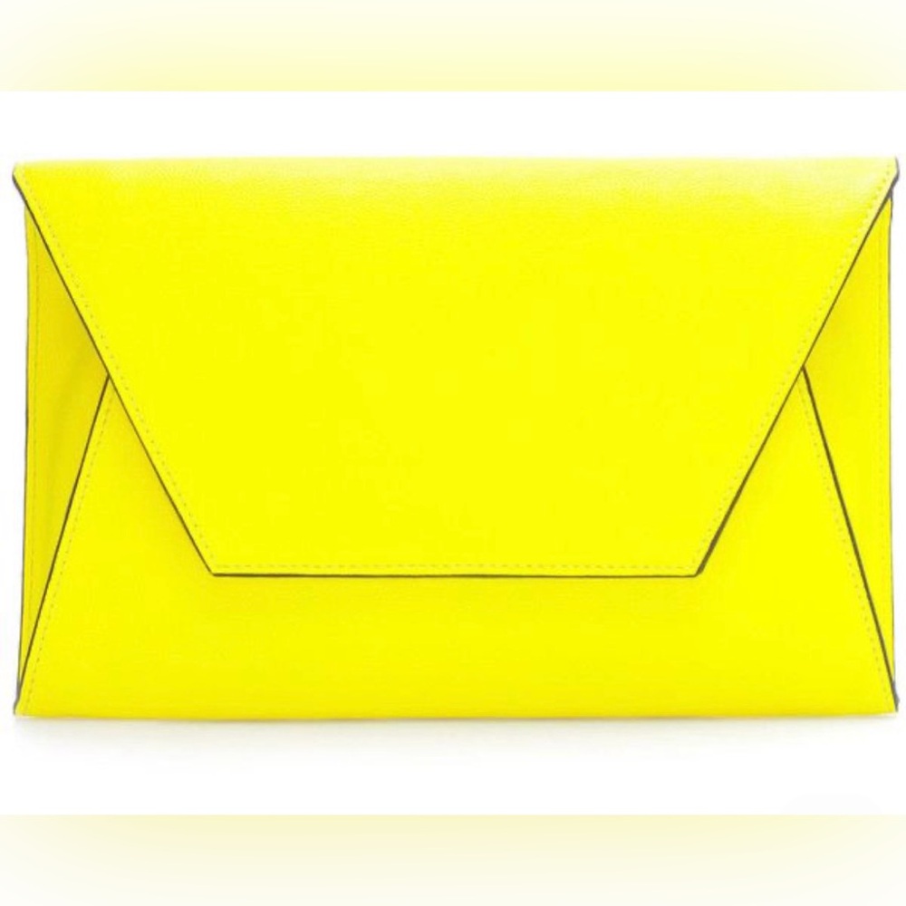 Zara Neon Yellow Envelope Clutch